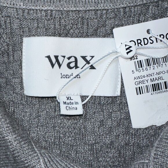 Wax London Naples Textured Knit Polo XL (Fits Large) Cotton Cashmere Sweater - Picture 6 of 15